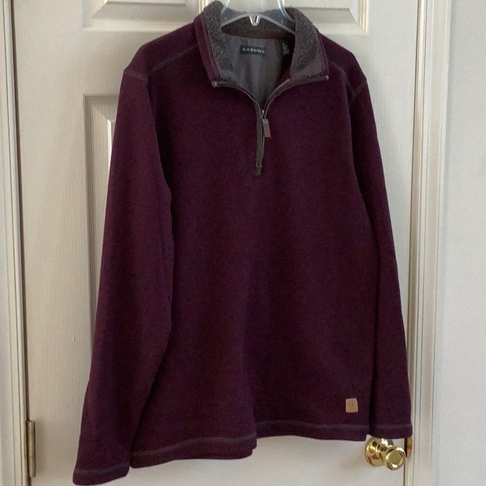 G H Bass warm pullover with fleece collar Large